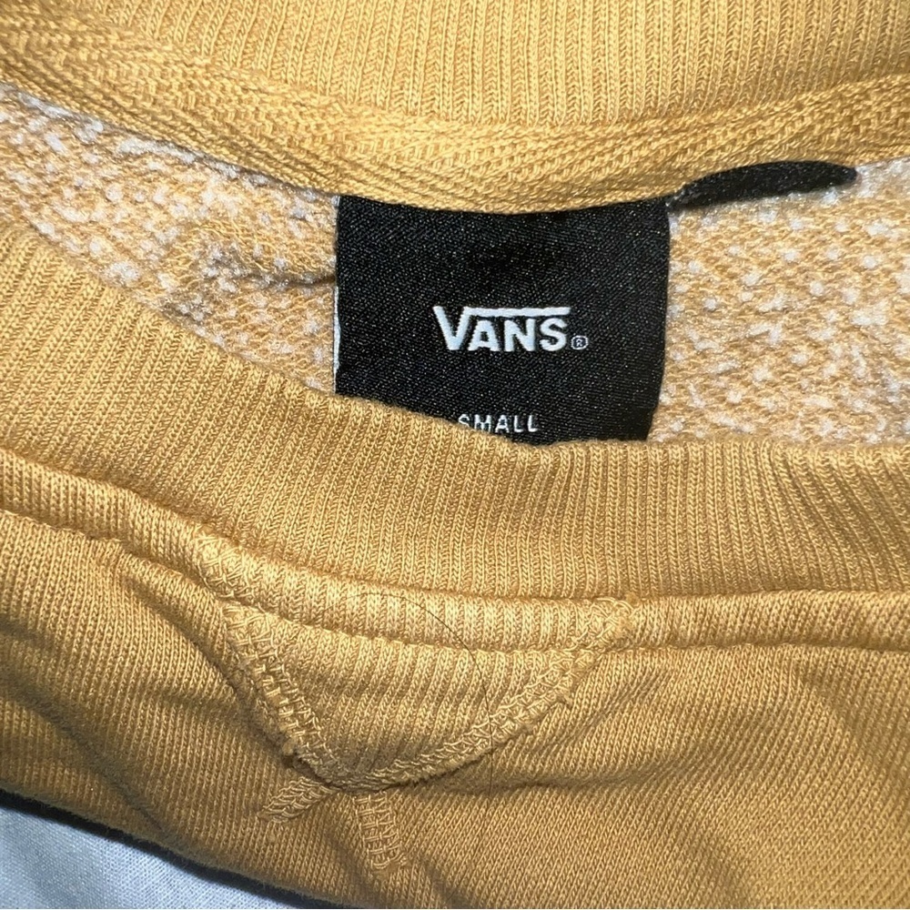 Vans Mustard Yellow off the wall Sweatshirt womens sz small - Picture 2 of 3
